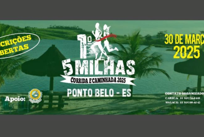 1ª CORRIDA E CAMINHADA 5 MILHAS PONTO BELO